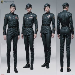 1girl and 1man, (wearing futuristic senior officer military uniform:1.4), (full_body shot:1.3), (side view:1.2), (character sheet:1.4), 
BREAK, european, slender,
BREAK, soothing tones, muted colors, high contrast, natural skin texture, hyperrealism, soft light, sharp,
BREAK, perfect eyes, hand, perfect fingers, Realistic, 
BREAK, white background,