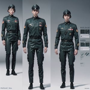 1girl and 1man, (wearing futuristic senior officer military uniform:1.4), (full_body shot:1.3), (side view:1.2), (character sheet:1.4), 
BREAK, european, slender,
BREAK, soothing tones, muted colors, high contrast, natural skin texture, hyperrealism, soft light, sharp,
BREAK, perfect eyes, hand, perfect fingers, Realistic, 
BREAK, white background,