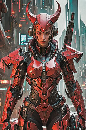 masterpiece, best quality, ultra-high resolution, visually stunning, beautiful, award-winning art (abstract art: 1.3),  beautiful )))the CYBERPUNK RPG style is extremely detailed of heavy armour mercenaries- red screen demon, symmetrical design, trending on artstation, sharp focus, studio photo, intricate details, highly detailed, by Greg Rutkowski, more detail XL, looking_at_viewer