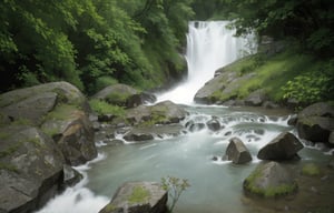 waterfalls in a forest