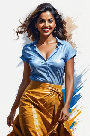  sketch of a happy sexy  mallu woman of age 36 , ,wearing skirt and top , extreme details, morning time, brush strokes, cross hatches, smudges, painting artwork, painting, illustration, artwork, half done sketch, ,oil paint, 8k resolution, masterpiece,image must have a mysterious look and incredible masterpiece quality - It must be in high resolution (8k) with super details and a lot of attention to small details - The image must present macro details and include volumetric light - The image must be absolutely perfect, with super detailed texture and realistic reflections on surfaces - Cinematic effects must be applied to the image for added effect - The proportions of the object must match the aspect ratio of the screen, while the object must be located in the center - The image must occupy the entire screen and be in UHD (ultra high resolution format definition). Olga Ester style

,Leonardo Style