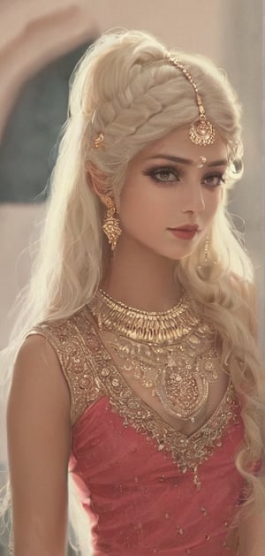 Beautiful Indian girl  hair blonde