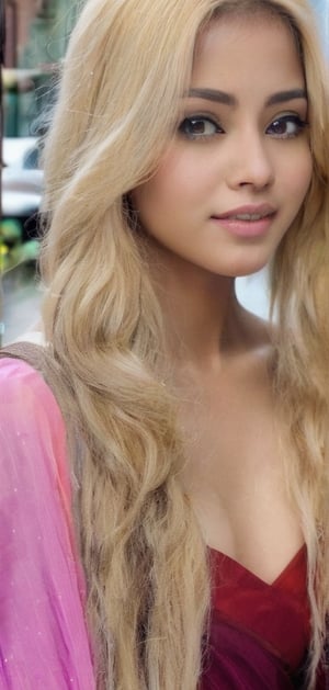 Beautiful Indian girl  hair blonde