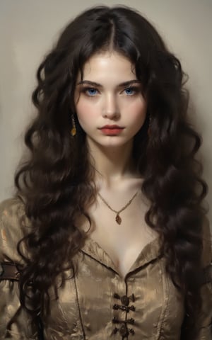 ((Generate hyper realistic half body portrait of captivating scene with a beautiful girl fantasy warrior,)) detailed face, piercing, blue eyes, dark long hair, medium chest, photography style, Extremely Realistic, ,photo r3al high detail, 8k, hyper detailed, masterpiece