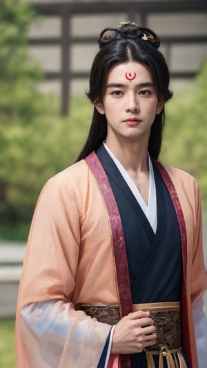 tienhiep, hanfu,
(Hands:1.1), better_hands, realhands
1boy, solo, long hair, black hair, hair ornament, long sleeves, upper body, flower, see-through, blurry background, facial mark, chinese clothes, forehead mark, realistic, hanfu, tienhiep,mature