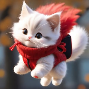 Xxmix_Catecat,a cat,autumn,cat,Fly through the air in a spiderman suit