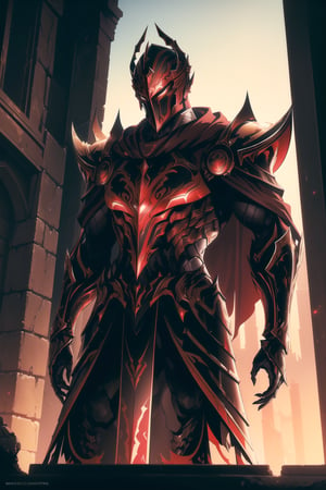 (Masterpiece, Best Quality), (Spartan Warrior in Warframe Style Armor), (Masculine Appearance:1.4), (Muscular Frame Build:1.2), (Glowing Golden Eyes), (Wearing Red and Black Spartan-Themed Armor, Red Corinthian Helmet, and Black Flowing Cloak:1.4), (Colloseum Arena at Noon:1.2), (Action Pose:1.4), Centered, (Half Body Shot:1.4), (From Front Shot:1.2), Insane Details, Intricate Face Detail, Intricate Hand Details, Cinematic Shot and Lighting, Realistic and Vibrant Colors, Sharp Focus, Ultra Detailed, Realistic Images, Depth of Field, Incredibly Realistic Environment and Scene, Master Composition and Cinematography, castlevania style,castlevania style,WARFRAME