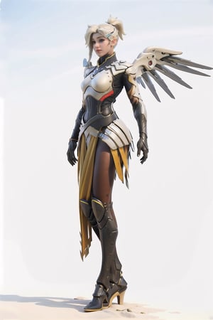 (8k, RAW photo, best quality, masterpiece), (realistic, photo-realistic)(best quality, masterpiece, intricate details:1.1),photorealistic,

Mery in the overwatch,
full_body armor,
angel wings,
,wrench_elven_arch,