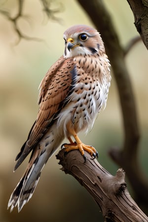 Kestrel bird sitting on top of a tree branch, closed beak, very long tail, unsplashed photography, hyper realistic, staggering in its beauty, la nouvelle vague, sitting at a pond, , long flowing fins, highly capsuled, this set colours, Steve, 8k, sharp focused