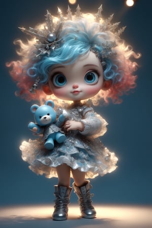 Character portrait of  Max Born, standing on stage, side profile, caricature, chibi, kawaii,3d rendering, octane rendering, volumetric light, victorian fashion, metallic, highly-detailed symmetric face, detailed eyes, ultra sharp, highest quality, art by Anja Millen and George Cruikshank and Bordalo II, smooth, sharp focus, trending on artforum, behance hd, kids story book style, muted colors, watercolor style, dancing sexy woman miniskirt, knee high boots jewelry, make up, light blue eyes, multicolor hair,close eyes, A Ultra realistic, cinematic expression, a stunningly portrait, Cute and adorable christmas child hugging a christmas teddy bear, sweet expression, innocence, tender smile,  long messy hair, dynamic,  hoarfrost metal lace, christmas theme,  fantasy,  sunlight,  sunbeam, intricate detail,  12k,  front,  cover,  unzoom,  hyperdetailed painting,  luminism,  Bar lighting,  complex,  4k resolution concept art portrait by Greg Rutkowski,  Artgerm,  WLOP,  Alphonse Mucha,  little fusion pojatti realistic,  fractal isometrics details bioluminescens : a stunning realistic photograph, dynamic movement.