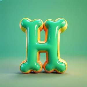 Indian English Word "L", 
for kids cheerful, 3d, C4D, mixer, Octane rendering, (full Croma green background), Masterpieces in pastel colors, Hard material, Best Quality, super detaill, High Quality, 4k, 3D