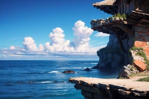 cloud, clouds, outdoors, sky, day, scenery, ocean,FFIXBG