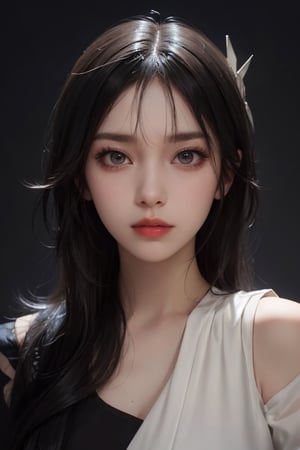 a 20 yo woman, dark hair, black hair, high contrast, (direct lighting, natural skin texture,  hyperrealism,  soft light,  sharp), chromatic_background, simple background, (((looking_at_viewer,  pov_eye_contact,  looking_at_camera,  headshot,  head_portrait,  headshot_portrait,  facing front))), big lips, looking_at_viewer,  pov_eye_contact,  looking_at_camera,  headshot,  head_portrait,  headshot_portrait,  facing front, Detailedface, Detailedeyes, 