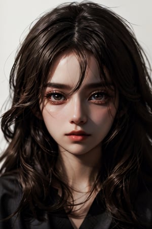 a 20 yo woman, long hair, high contrast, (direct lighting, natural skin texture,  hyperrealism,  soft light,  sharp), chromatic_background, simple background, (((looking_at_viewer,  pov_eye_contact,  looking_at_camera,  headshot,  head_portrait,  headshot_portrait,  facing front))), big lips, looking_at_viewer,  pov_eye_contact,  looking_at_camera,  headshot,  head_portrait,  headshot_portrait,  facing front, Detailedface, Detailedeyes,perfecteyes,hu tao(genshin impact)