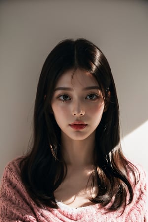 masterpiece,  best quality,  1girl, long_hair, closed mouth,  blunt bangs, looking at viewer, (((looking_at_viewer,  pov_eye_contact,  looking_at_camera,  headshot,  head_portrait,  headshot_portrait,  facing front))), (realistic:1.5),  cinemagraph,wonyounglorashy