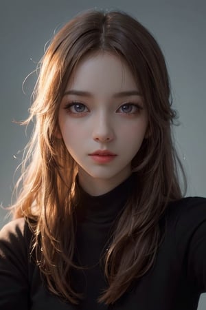 a 20 yo woman, long hair, high contrast, (direct lighting, natural skin texture,  hyperrealism,  soft light,  sharp), chromatic_background, simple background, (((looking_at_viewer,  pov_eye_contact,  looking_at_camera,  headshot,  head_portrait,  headshot_portrait,  facing front))), big lips, looking_at_viewer,  pov_eye_contact,  looking_at_camera,  headshot,  head_portrait,  headshot_portrait,  facing front, Detailedface, Detailedeyes, 