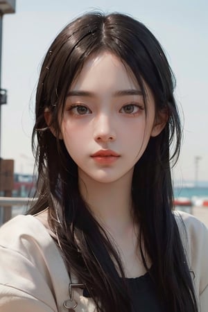 a 20 yo woman, dark hair, black hair, high contrast, (direct lighting, natural skin texture,  hyperrealism,  soft light,  sharp), chromatic_background, simple background, (((looking_at_viewer,  pov_eye_contact,  looking_at_camera,  headshot,  head_portrait,  headshot_portrait,  facing front))), big lips, looking_at_viewer,  pov_eye_contact,  looking_at_camera,  headshot,  head_portrait,  headshot_portrait,  facing front, Detailedface, Detailedeyes, 