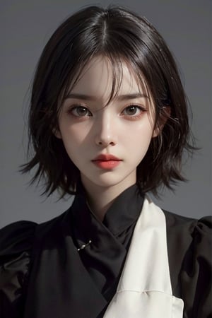 a 20 yo woman, dark hair, black hair, high contrast, (direct lighting, natural skin texture,  hyperrealism,  soft light,  sharp), chromatic_background, simple background, (((looking_at_viewer,  pov_eye_contact,  looking_at_camera,  headshot,  head_portrait,  headshot_portrait,  facing front))), big lips, looking_at_viewer,  pov_eye_contact,  looking_at_camera,  headshot,  head_portrait,  headshot_portrait,  facing front, Detailedface, Detailedeyes, 