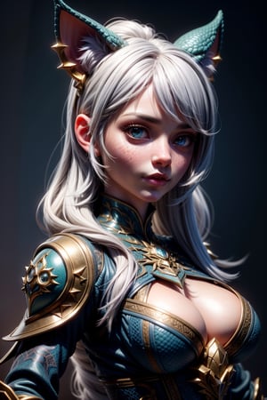 3dmm,girl holding cat, cat ears, chibi, blue, gold, white, purpple, dragon scaly armor, forest background, fantasy style, (dark shot:1.17), epic realistic, faded, ((neutral colors)), art, (hdr:1.5), (muted colors:1.2), hyperdetailed, (artstation:1.5), cinematic, warm lights, dramatic light, (intricate details:1.1), complex background, (rutkowski:0.8), (teal and orange:0.4), colorfull, (natural skin texture, hyperrealism, soft light, sharp:1.2), (intricate details:1.12), hdr, (intricate details, hyperdetailed:1.15), white hair,
Negative prompt