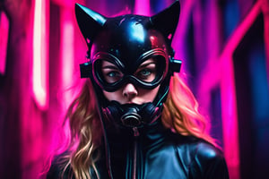 ((photography)), ((studio photography)), expressionist lighting, close-up of vagina of sexy cyberpunk cyberninja cat catwoman Elle Fanning as Billie Eilish as Scarlett Johansson, wearing ((black latex onesie)) and (((black cyberpunk cat helmet with respirator))), surrounded by cats, in a dark gotham alley, cyberpunk, ((in the style of Liam wong)), screaming, in Gotham sewers, ((realistic photography)), professional color grading, 8K, F2.4, 35mm, neon, epic lighting, atmospheric lighting, portrait, color photography, in the style of Hermann Stenner and gustave doré and liam wong and Roger Ballen and Yousuf Karsh and Alfred Stieglitz and Heinrich Hoffmann and Imogen Cunningham and Irving Penn and Robert Frank and Edward Weston and Robert Capa and Annie Leibovitz and Henri-Cartier Bresson and Richard Avedon and Dorothea Lange and simon stalenhag and pascal blanche and alphonse mucha, highly detailed skin, Hasselblad dslr, zeiss 150mm f/2.8 hasselblad, gorgeous volumetric lighting, sharp focus, standing on 8th Avenue, art photography, stock photo, Trending on shutterstock