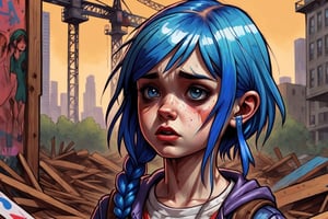 a drawing of a girl with blue hair, realism, portrait of max caulfield, devastated, a full-color airbrushed, jeszika le vye, comic art ”, laica chrose, tearaway, grimes, high detail iconic character, david baldeon comic art, pride, innocence, jordan lamarre - wan, promo art, beautiful depiction, unhappy, crane