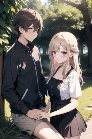 nature background, an adorable couple,wearing wrenchpjbss,kaede,REVERSE UPRIGHT STRADDLE