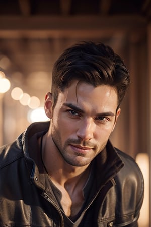 Generate a handsome male character who embodies sensitivity, expressiveness, and passion. 