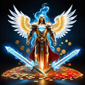 Realistic
Description of a [WHITE WARRIOR Henry with WHITE wings] muscular arms, very muscular and very detailed, dressed in a golden full body armor filled with red roses, helmet on his head, bright blue electricity running through his body, golden armor and Medallion of the letter H completely white on the chest, red metal gloves with long sharp blades, transparent swords held in both hands. (metal sword with transparent fire blade), hdr, 8k, subsurface scattering, specular light, high resolution, octane rendering, big money field background, 4 WINGS OF ANGEL, (4 WINGS OF ANGEL), fire sword transparent, background of field of GOLDEN WHEAT and red ROSES, medallion with the letter H on the chest, WHITE Henry, muscular arms, background Rain of gold coins and dollar bills, (GOOD LUCK) fire sword H, shield H , pendant of the letter H, medallion of the letter H on the uniform, hypermuscle, blessing of GOD almighty and JESUS ​​and THE HOLY SPIRIT, pendant of letter H on the chest, helmet that covers his face, HENRY the mascot of JESUS, helmet that covers your face,fire element