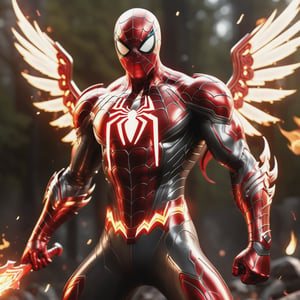 Realistic
[WHITE SPIDERMAN with WHITE wings] muscular arms, very muscular, full muscular body full of red roses all over his body, bright electricity running through his body, full armor, letter medallion. H, H letters all over uniform, H letters all over armor, metal gloves with long sharp blades, swords on arms. , (metal sword with transparent fire blade).holding it in the right hand, full body, hdr, 8k, subsurface scattering, specular light, high resolution, octane rendering, field background, ANGEL WINGS,(ANGEL WINGS ), transparent fire sword, golden field background with red ROSES, fire whip held in his left hand, fire element, (WHITE SPIDERMAN) fire element, fire sword, medallion with the letter H on the chest, field background with red roses, red roses on the suit, letter H on the suit, muscular arms,fire element,WHITE wings