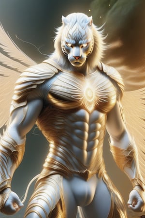 Realistic
Description of a [Male WHITE TIGER Human with WHITE wings] very muscular arms, very muscular legs, dressed in golden full body armor, bright electricity running through his body, full armor, letter medallion. H, metal gloves with long, sharp blades, swords on the arms. , (metal sword with transparent fire blade). in right hand, full body, hdr, 8k, subsurface scattering, specular light, high resolution, octane rendering, field background, ANGEL WINGS,(ANGEL WINGS), transparent fire sword, golden field background with ROSES red, fire whip in his left hand, fire element, armor that protects the entire body, (male HUMAN TIGER) fire element, fire sword, golden armor, tiger face, very muscular body, muscular body,skin white,very muscular giant,
TIGER face.GIANT MUSCLE,
TIGER face,DonM3lv3nM4g1cXL,rmspdvrs