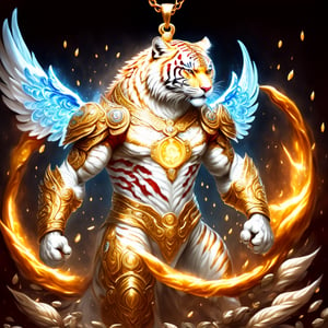 Realistic
FULL BODY IMAGE, Description of a [WHITE HUMAN TIGER WARRIOR WITH WHITE WINGS] muscular arms, very muscular and very detailed, LEFT ARM WITH HEAVY REINFORCED BRACELET with solid shield, right hand holding a transparent fire sword, dressed in golden armor full body full of red roses, helmet on head, glowing blue electricity running through his body, golden armor and completely white letter H medallion on chest, hdr, 8k, subsurface dispersion, specular light, high resolution, octane rendering , large money field background, GOLDEN WHEAT and red ROSES field background, medallion with the letter H on the chest, background Rain of gold coins and dollar bills, (GOOD LUCK) fire sword H, shield H , letter H pendant, letter H medallion on uniform, hypermuscle, H on chest, FULL BODY IMAGE, super strong legs with armor with gold details,Leonardo style ,Spirit Fox Pendant,phoenix pendant,Holy Dragon Pendant,Dolphin Pendant,GUILD WARS,Panda Pendant
