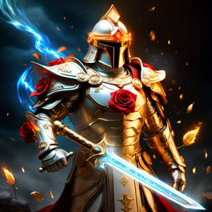 Realistic
Description of a [WHITE WARRIOR Henry with WHITE wings] muscular arms, very muscular and very detailed, dressed in a golden full body armor filled with red roses, helmet on his head, bright blue electricity running through his body, golden armor and Medallion of the letter H completely white on the chest, red metal gloves with long sharp blades, transparent swords held in both hands. (metal sword with transparent fire blade), hdr, 8k, subsurface scattering, specular light, high resolution, octane rendering, big money field background, 4 WINGS OF ANGEL, (4 WINGS OF ANGEL), fire sword transparent, background of field of GOLDEN WHEAT and red ROSES, medallion with the letter H on the chest, WHITE Henry, muscular arms, background Rain of gold coins and dollar bills, (GOOD LUCK) fire sword H, shield H , pendant of the letter H, medallion of the letter H on the uniform, hypermuscle, blessing of GOD almighty and JESUS ​​and THE HOLY SPIRIT, pendant of letter H on the chest, helmet that covers his face, HENRY the mascot of JESUS, helmet that covers your face,fire element,more detail XL