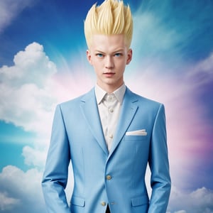 
the character WHIS man from dragon ball wearing suit, very elegant dress jacket