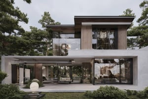 a modern home with clean look ,morning lighting  ,tropical house in forest 
  ,modern design, detailed morning lighting in background , detailed tropical forest in background,noc-futuristic,modernvilla,EpicHouse,a house,4k,8k,16k,32k,