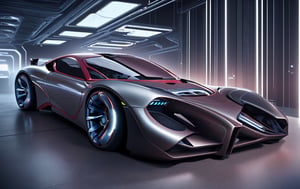 Very futuristic design, artificial intelligence, McCannick, sports car, Marvel movie Iron Man Kencept car, McCannick, very futuristic design, sleek design