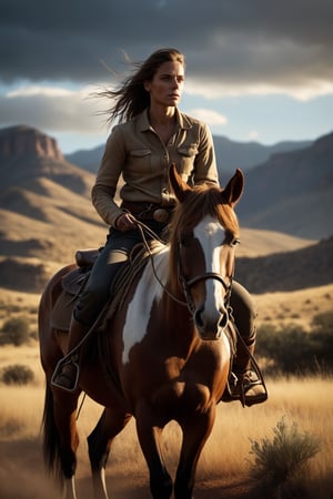 photography of a far west explorer riding a horse in the apaches mountains, morning light, (((by Lee Jeffries))), ((detailed and intricate environment design by artgerm and by greg rutkowski)), dramatic atmospheric, beautiful clouds, exquisite detail, 30-megapixel, 4k, 85-mm-lens, sharp-focus, intricately-detailed, f/8, ISO 100, shutter-speed 1/125, award-winning photograph, facing-camera, looking-into-camera, monovisions, elle, small-catchlight, low-contrast, High-sharpness, facial-symmetry, depth-of-field, golden-hour, ultra-detailed photography, world inspired by (loish, rhads, beeple, makoto shinkai and lois van baarle), global illumination, an intricate, elegant, smooth, sharp focus.