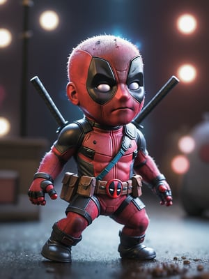 BABY marvel hero Deadpool, Colorful,  magical photography, dramatic lights, photo-realism, hyper-detailing, 4K, degree of freedom, A high resolution.