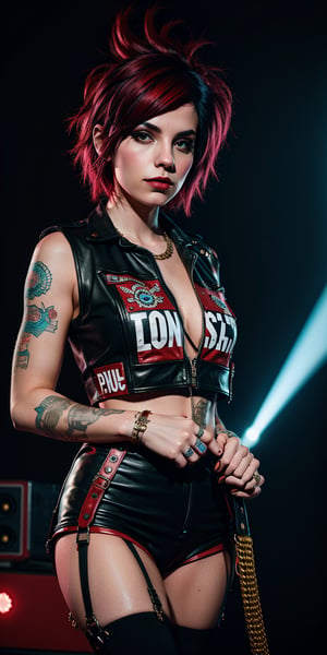 A stunning digital portrait of Courtney LaPlante, donning a provocative punk outfit. 