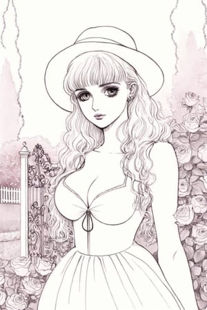 20 years old big breast girl in the rose garden