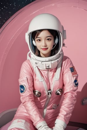 8k,4k,best quality,(masterpiece),(photorealistic:1.1),(high quality:1.1),high resolution,1girl,(beautiful face:1.1),(sexy pose:1.2),(space ship:1.3),(astronaut helmet:1.4),(ufo:1.1),(space station:1.2),(observatory:1.3),(cleavage:1.4),(Beautiful legs:1.4),(beautiful hands:1.1),(Beautiful Fingers:1.1),(Super fine fingers:0.9),(outer space:1.3),(pink space Suit:1.4),(Panties:1.4),(Sitting on a space capsule:1.3),many planets,(Satellite:1.1),(Smile:1.1),(mouth slightly open:1.3),(Astronautical Boots:1.2),(leather gloves:1.3),(navel:1.3),(Hands like the front to embrace:1.3),(Hand detector:1.4),(beautiful gloves:1.3),(Space Headset:1.2),(Space Helmet:1.2),(Galaxy:1.3),(open the top:1.2),(naked (to the) breast:1.5),(beautiful breasts:1.3),(beautiful nipples:1.4),(SMALL BREASTS:1.3),winnie,FilmGirl,winterhanfu,cutegirlmix