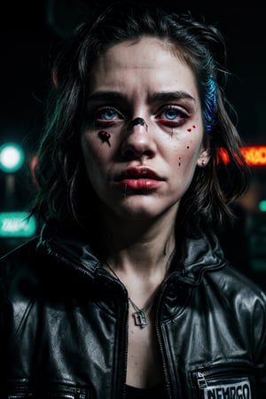 [grunge girl], cyberpunk, [(neon lights:1.3)], distorted aesthetics, glitch effects, [(chaotic environment)], [iridescent color palette], moody atmosphere, [(dystopian cityscape)], [(distorted reality:1.2)], [dark and gritty tones], [(rebellious attitude)], [futuristic fashion], [(detailed texture:1.2)], [(vivid digital art:1.1)], [(dramatic pose:1.1)], [(dynamic composition:1.2)], [cybernetic elements], [torn clothing], [(industrial backdrop:1.1)], [(graffiti art:1.1)], [artistic expression], [(emotionally charged:1.1)], [(chaos and order juxtaposition)], [(surrealistic vibes)], [(pop of colors)], [(rebellious spirit:1.1)], [(energy and movement:1.2)], [(emerging from the digital realm:1.2)],Detailedface,perfect eyes