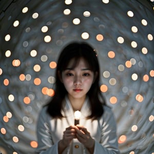 Korean girl,blurry_light_background