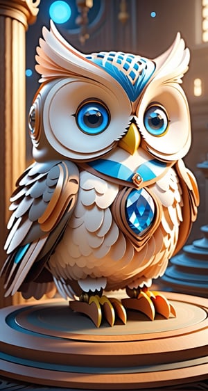 cartoon character classic, a digital painting of an owl with blue eyes, unreal engine render + a goddess, very detailed , beeple global illumination, elaborate ornate jewellery, trending on cgisociety, motion graphics, rossdraws global illumination, cgsociety,3d,sticker,Xxmix_Catecat