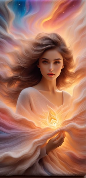 Image, (full body), highest quality, masterpiece, ultra-high definition, (cute face), (perfect brown eyes), surreal illustration, natural proportions, Ultra HD, realistic and vivid colors, highly detailed UHD drawing, perfectly composed, 8k , texture, breathtaking beauty, pure perfection, unforgettable emotion, medium burst, thread necklace, skirt, portrait of a woman, ecru technical wool fleece knit,style,r4w photo,Enhanced All,PetDragon2024xl,d1p5comp_style,oil paint 