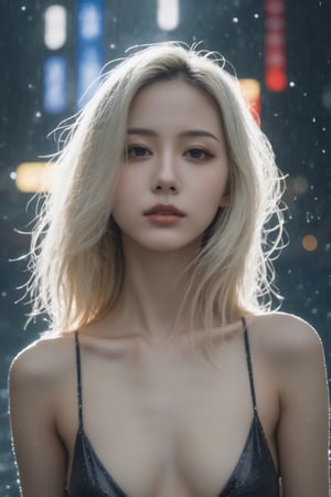 Naked Beautiful girl in tokyo, full_body, underwear, no_bra, no_clothes, naked, raining, midnight, no_humans, aw0k euphoric style, aesthetic portrait, realistic, detail_face, 