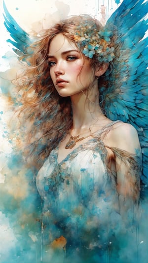 strong angel princess, centered, key visual, intricate, highly detailed, breathtaking beauty, precise lineart, vibrant, comprehensive cinematic, Carne Griffiths, Conrad Roset, (the most beautiful portrait in the world:1.5)