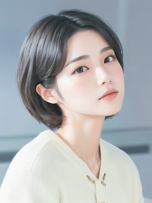 Korean girl, 1 girl, short hair, long straight hair, short hair, realistic, realistic, 16k high resolution, detailed, high detail,