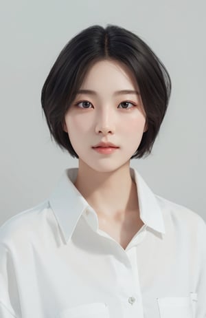 Korean girl, 1 girl, short hair, long straight hair, short hair, realistic, realistic, 16k high resolution, detailed, high detail,