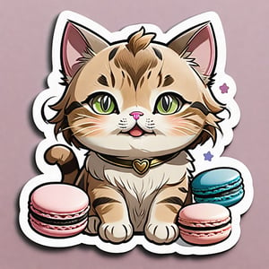 cat, cutie,sticker, macaron,Leonardo Style