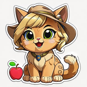 cat,  cutie,sticker,applejack,Leonardo Style